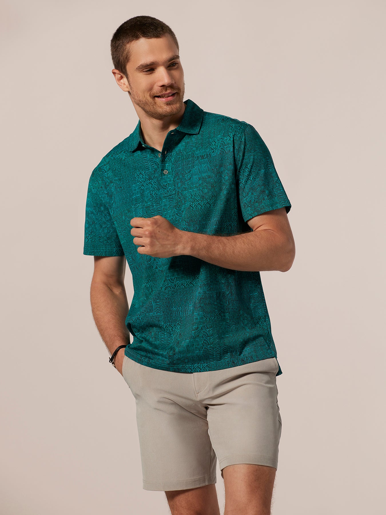 Tropic Blocks Polo – Tradewind Technology™