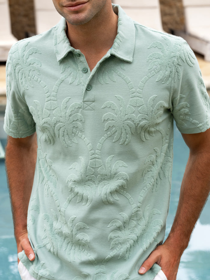 Palm Bungalow Terry Jacquard Polo