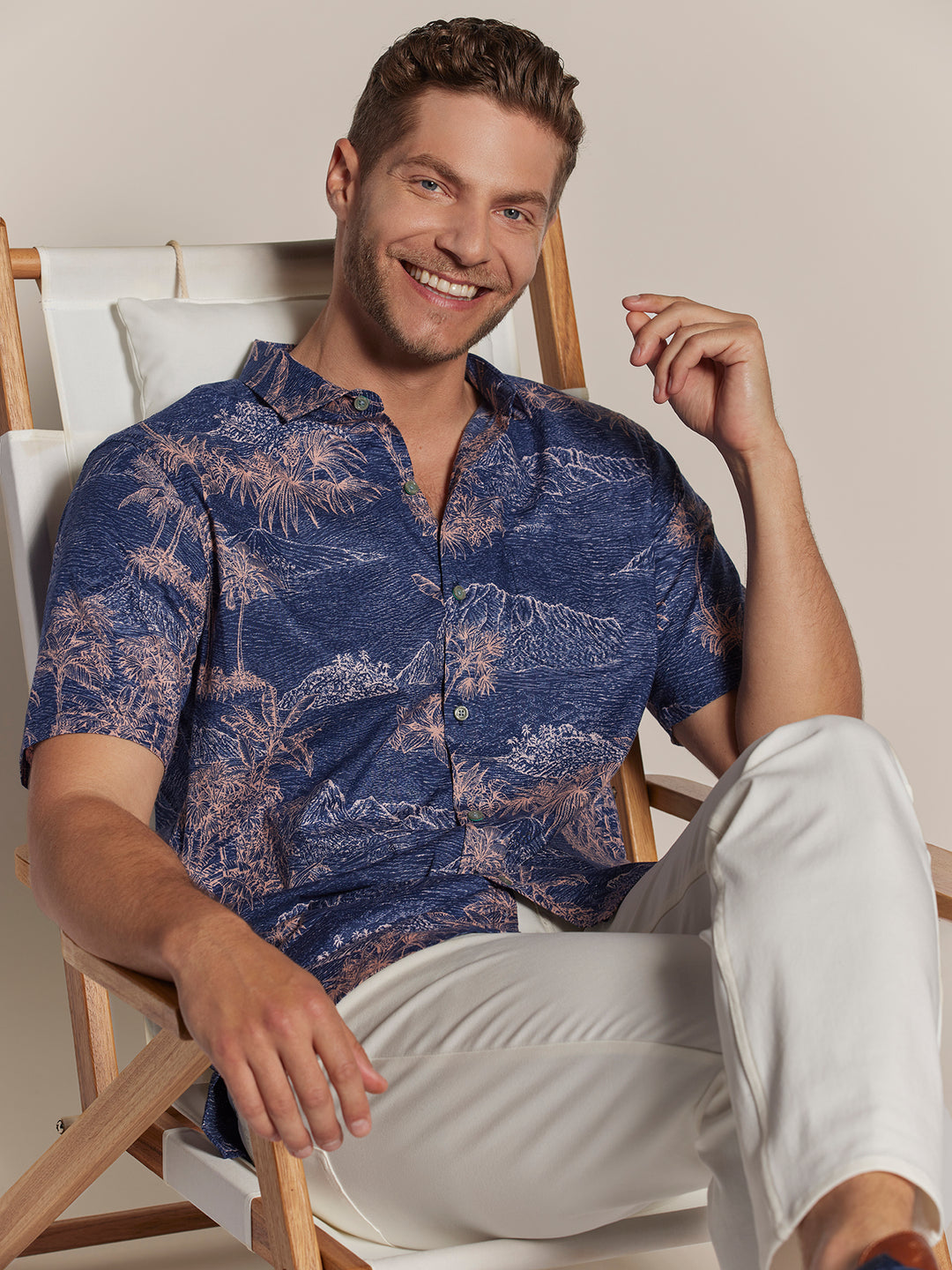 Tori Richard Men's Magic Moment Camp Shirt - Neptune