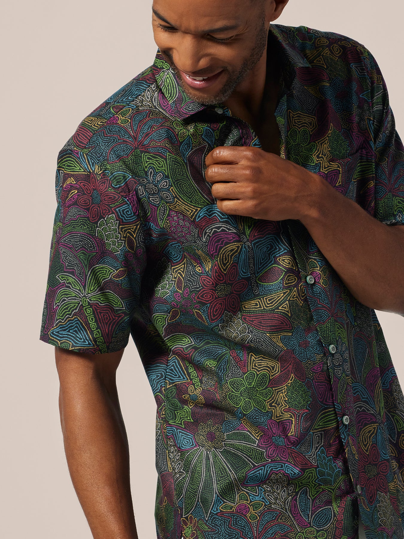 M 80s イタリア製 Abstract Print Rayon shirt M 80s イタリア製 Abstract Print Rayon shirt M 80s イタリア製