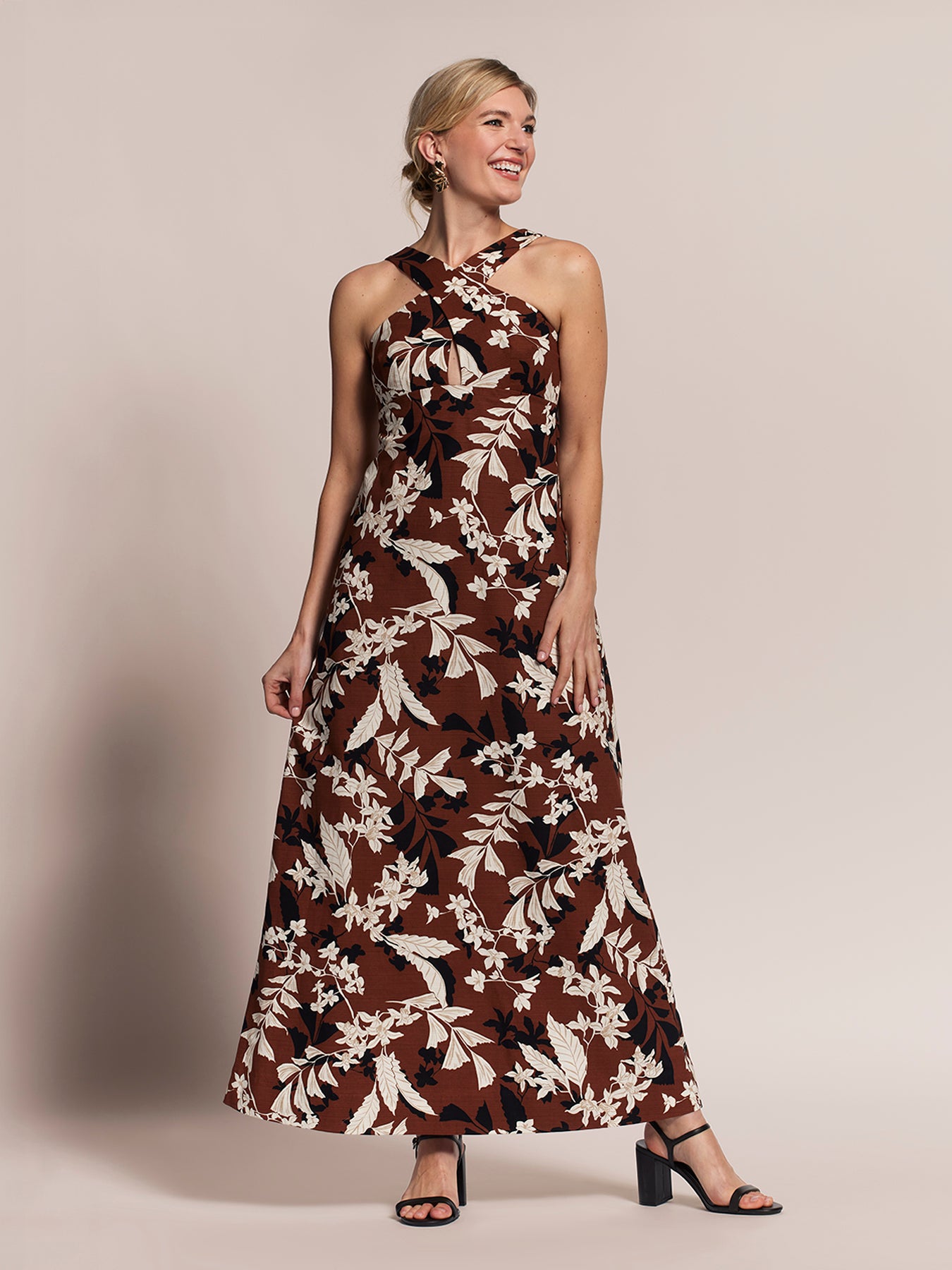 Tori Richard Womens Silhouetted Tori Dress | Size 4 | Chocolate Tori Richard Womens Silhouetted Tori Dress | Size 4 | Chocolate