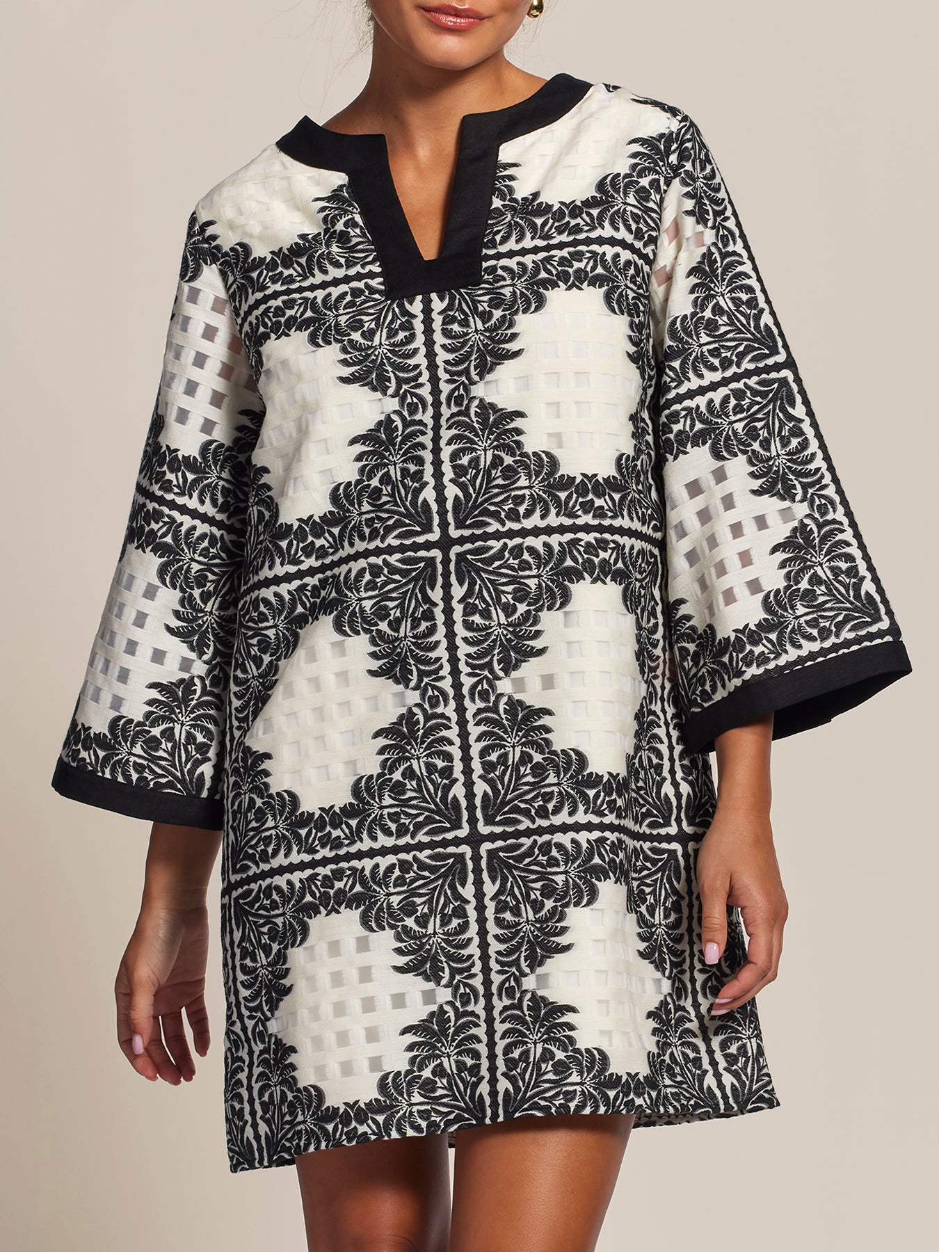 Palm Squares Xenobia Dress