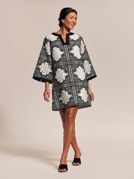 Palm Squares Xenobia Dress