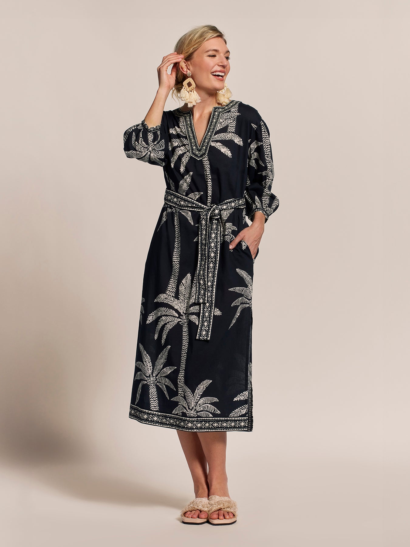 Palm Lined Trista Caftan