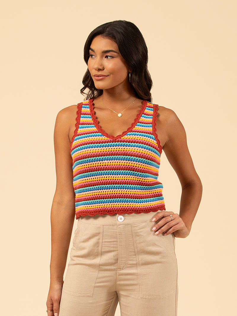 Rainbow Crochet Gianna Tank