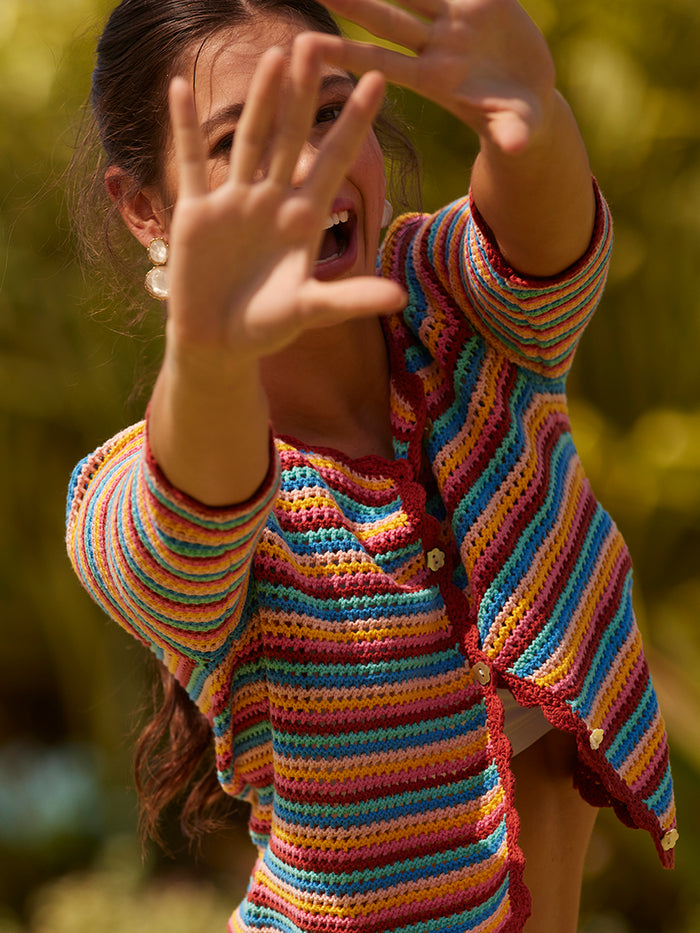 Rainbow Crochet Astrid Cardigan