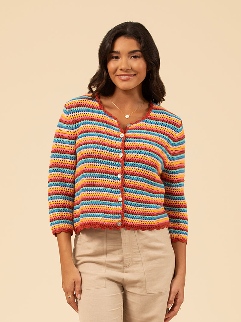Rainbow Crochet Astrid Cardigan