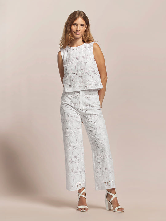 Eyelet Palm Veronica Top