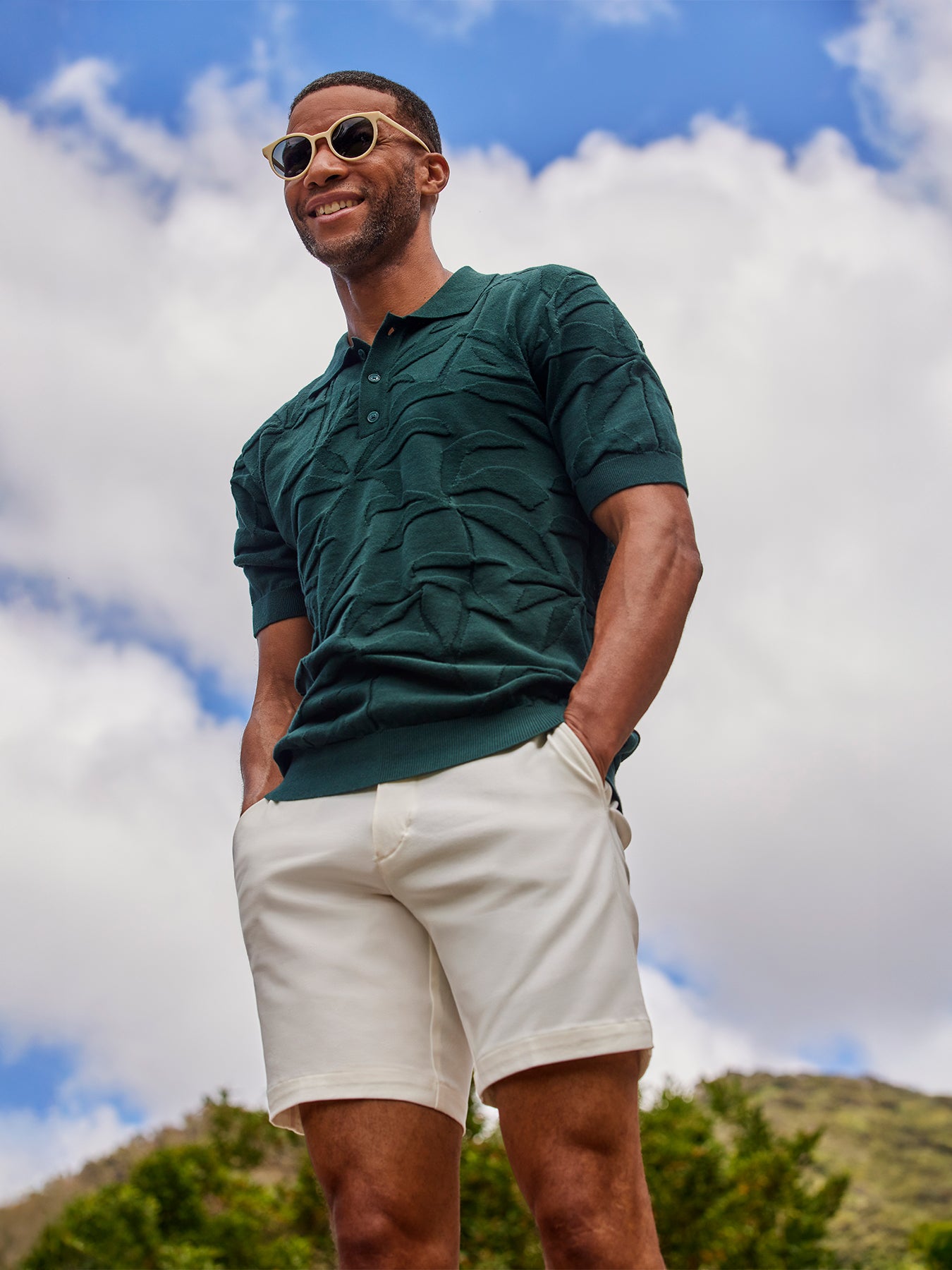 Palm Impression Sweater Polo